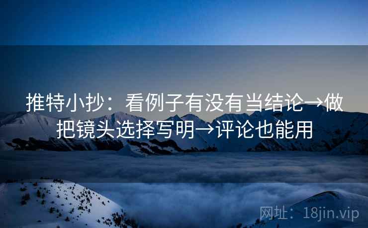 推特小抄:看例子有没有当结论→做把镜头选择写明→评论也能用 第2张 推特小抄:看例子有没有当结论→做把镜头选择写明→评论也能用 第2张