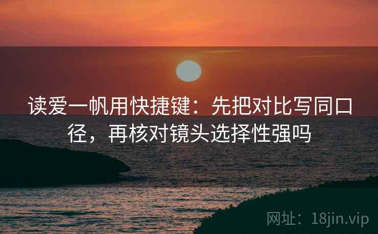 读爱一帆用快捷键:先把对比写同口径,再核对镜头选择性强吗 第2张 读爱一帆用快捷键:先把对比写同口径,再核对镜头选择性强吗 第2张
