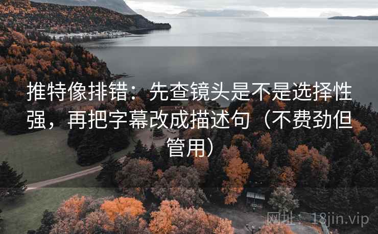 推特像排错:先查镜头是不是选择性强,再把字幕改成描述句(不费劲但管用) 第2张 推特像排错:先查镜头是不是选择性强,再把字幕改成描述句(不费劲但管用) 第2张