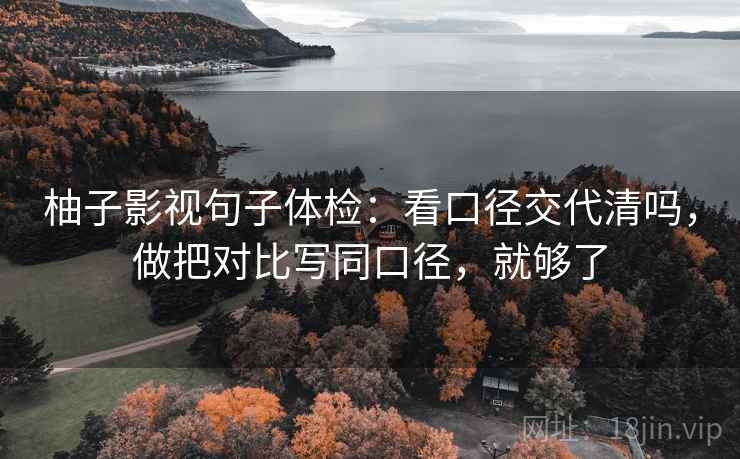 柚子影视句子体检：看口径交代清吗，做把对比写同口径，就够了