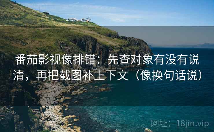 番茄影视像排错：先查对象有没有说清，再把截图补上下文（像换句话说）  第2张